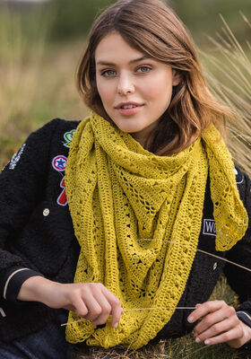 TREKANTSKJERF Cool Wool Lace - Strikkeinstruksjoner (NO) fra Lana Grossa