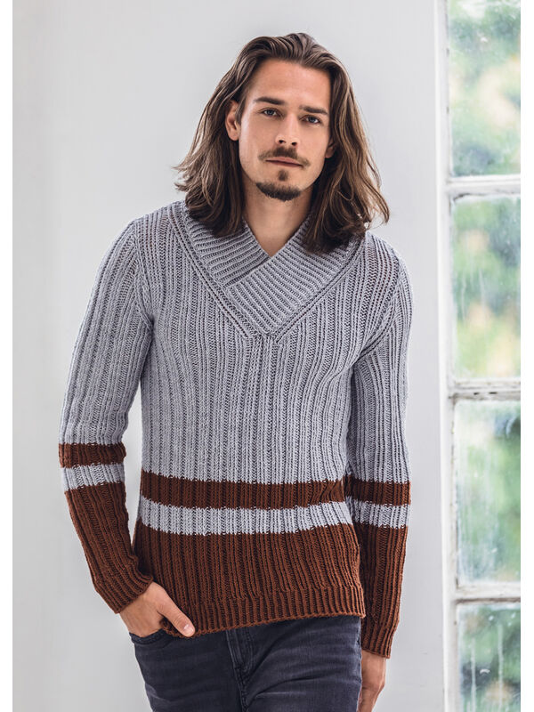 Lana Grossa PULLOVER Cool Wool Big Melange - Strikkeoppskrift (NO)