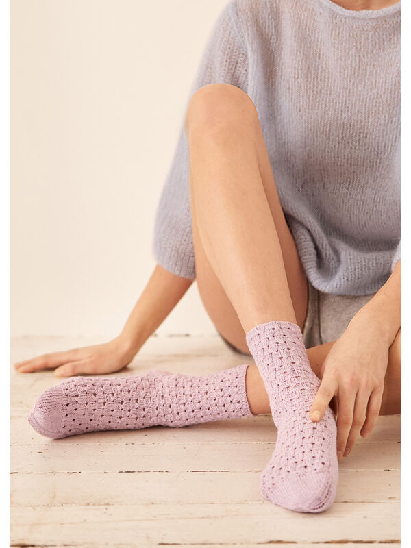 Lana Grossa SOKKER Meilenweit 100g Cotton Bamboo - Strikkeoppskrift (NO)