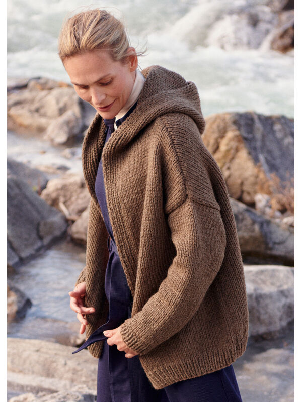 Lana Grossa HETTEJAKKE Alta Moda Alpaca - Strikkeoppskrift (NO)