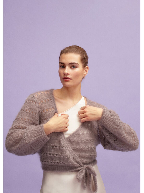 Lana Grossa SLÅ-OM-CARDIGAN  Silkhair - Strikkeoppskrift (SE)