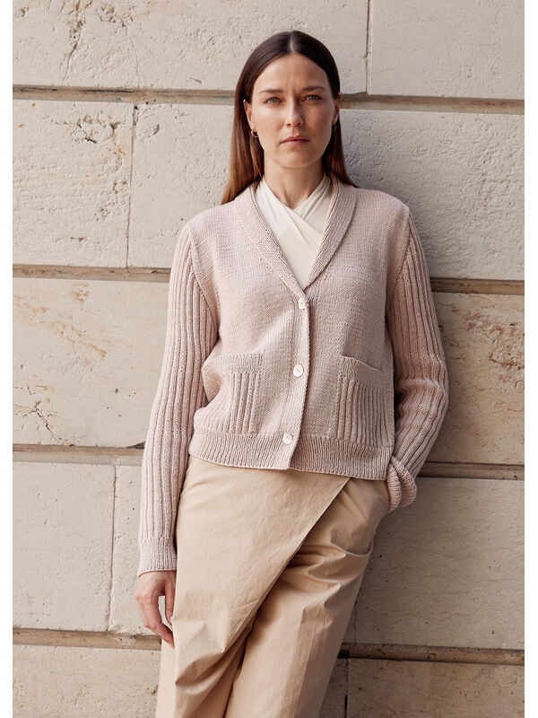 Lana Grossa JAKKE Cool Wool Seta - Strikkeoppskrift (DK)