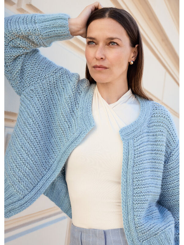 Lana Grossa JAKKE Cool Wool & Alta Moda Cashmere 16 & Silkhair - Strikkeoppskrift (DK)