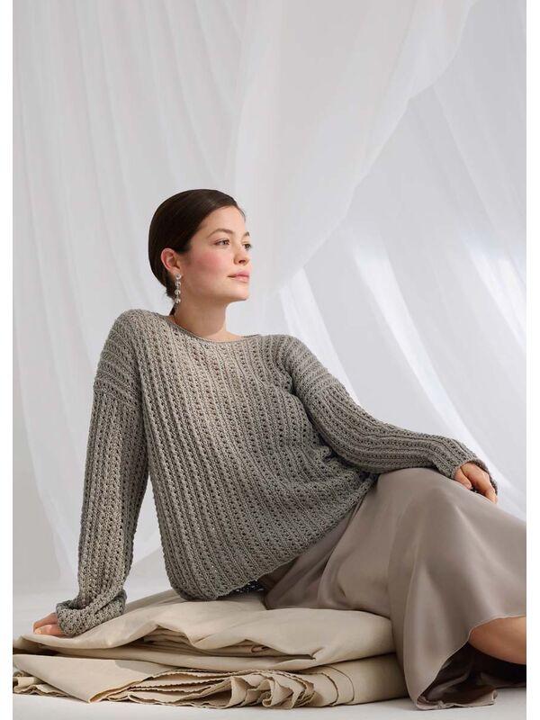 Lana Grossa PULLOVER Summer Cashmere - Strikkeoppskrift (NO)