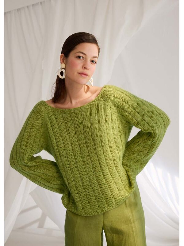 Lana Grossa PULLOVER Campo & Silkhair - Strikkeoppskrift (NO)