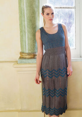 KLEID MIT ZACKEN- UND GITTERLOCHMUSTER Linarte - German Edition fra Lana Grossa