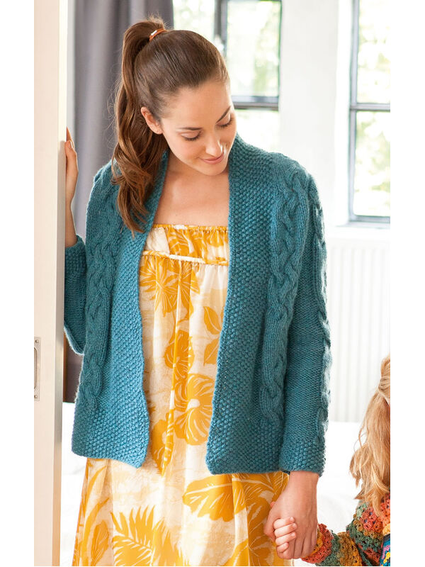 Lana Grossa CARDIGAN MIT ZOPFSTREIFEN UND PERLMUSTER Alta Moda Cashmere 16 - German Edition
