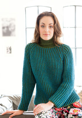 RAGLANPULLI IM ZWEIFARBIGEN PATENTMUSTER Alta Moda Alpaca - German Edition fra Lana Grossa