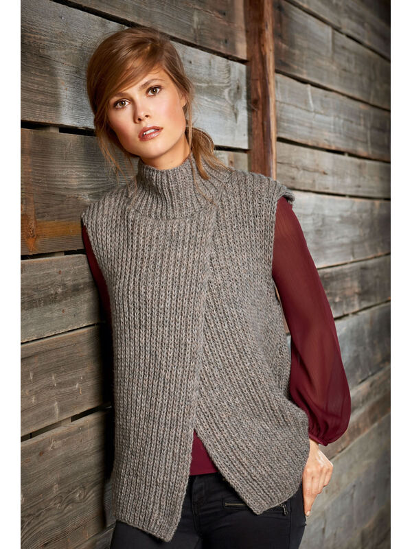 Lana Grossa SLIPOVER I HALVPATENT Alta Moda Alpaca - Strikkeoppskrift (DK)