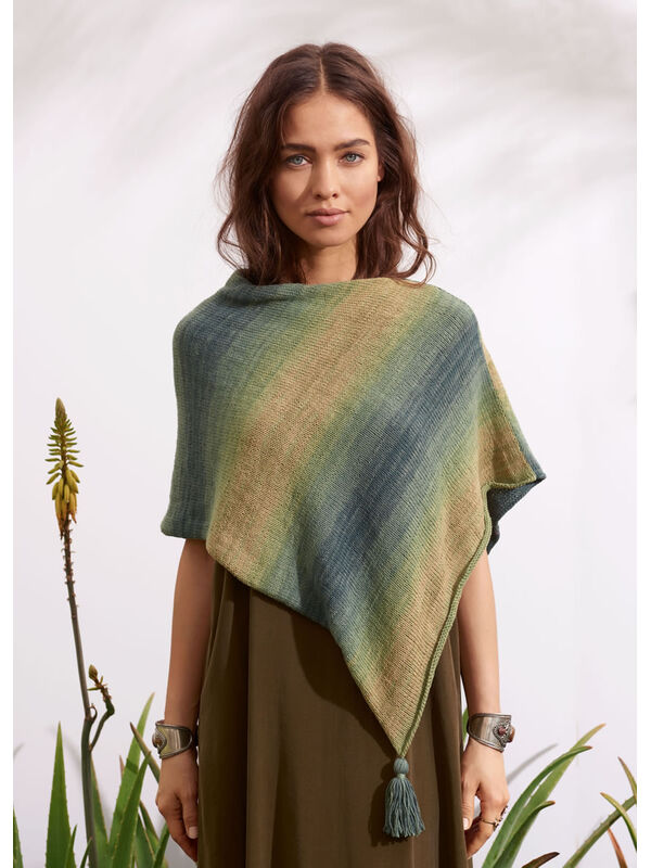 Lana Grossa PONCHO MIT QUASTEN  Summer Lace Degradé - German Edition