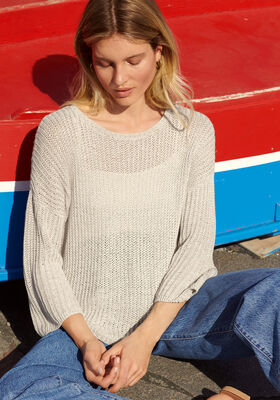 PULLOVER Solo Lino - Strikkeoppskrift (DK) fra Lana Grossa
