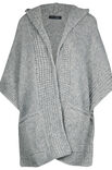 Lana Grossa GLATTSTRIKKET HETTEPONCHO MED KANTER MED LØFTE MASKER Lala Berlin Lovely Cotton - Strikkeoppskrift (NO)