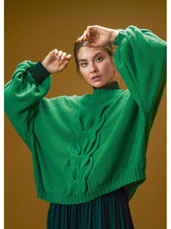 Lana Grossa PULLOVER MED FLETTEMØNSTER Ecopuno - Strikkeoppskrift (NO)