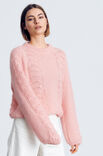 Lana Grossa PULLOVER MED MØNSTERSTRIBER Silkhair - Strikkeopskrift (DK)