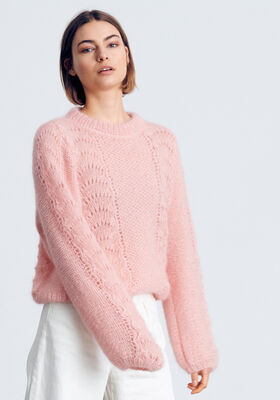PULLOVER MED MØNSTERSTRIBER Silkhair - Strikkeopskrift (DK) fra Lana Grossa