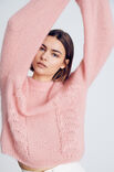 Lana Grossa PULLOVER MED MØNSTERSTRIBER Silkhair - Strikkeopskrift (DK)