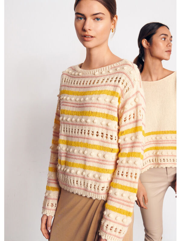 Lana Grossa PULLOVER I MØNSTERMIX Ecopuno - Strikkeoppskrift (DK)