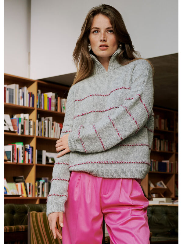 Lana Grossa PULLOVER Cool Merino & Brigitte No. 2 - Strikkeoppskrift (SE)