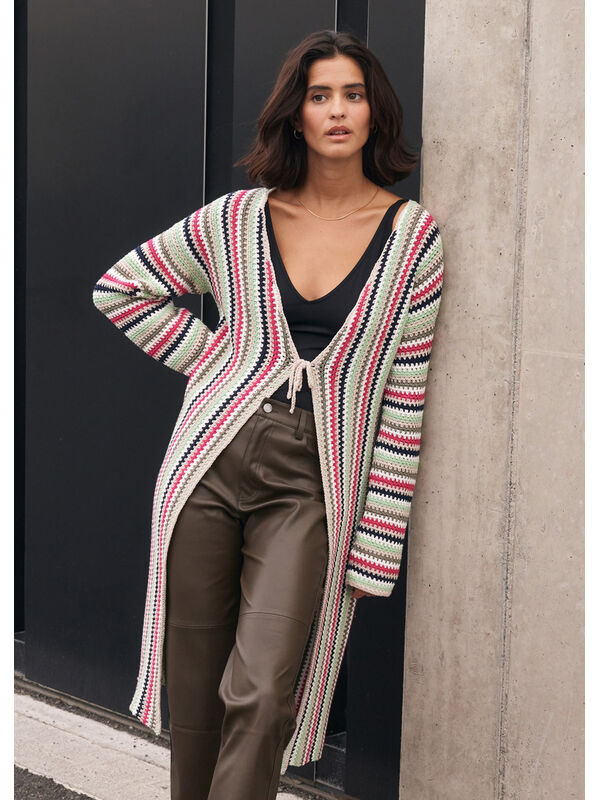 Lana Grossa HEKLET LANG CARDIGAN Elastico - Hekleoppskrift (SE)