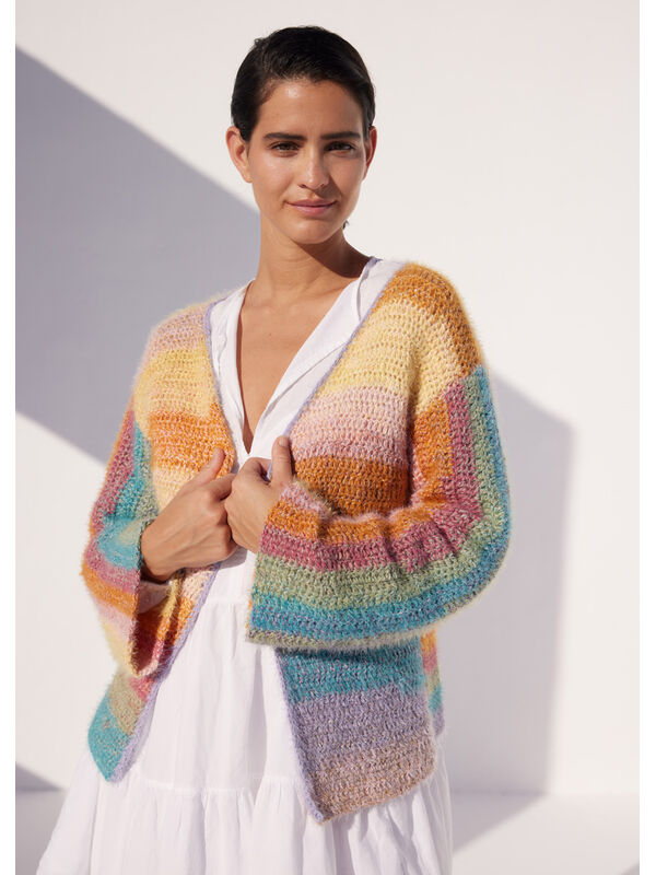 Lana Grossa CARDIGAN Gomitolo Collina & Per Fortuna - Hekleopskrift (SE)