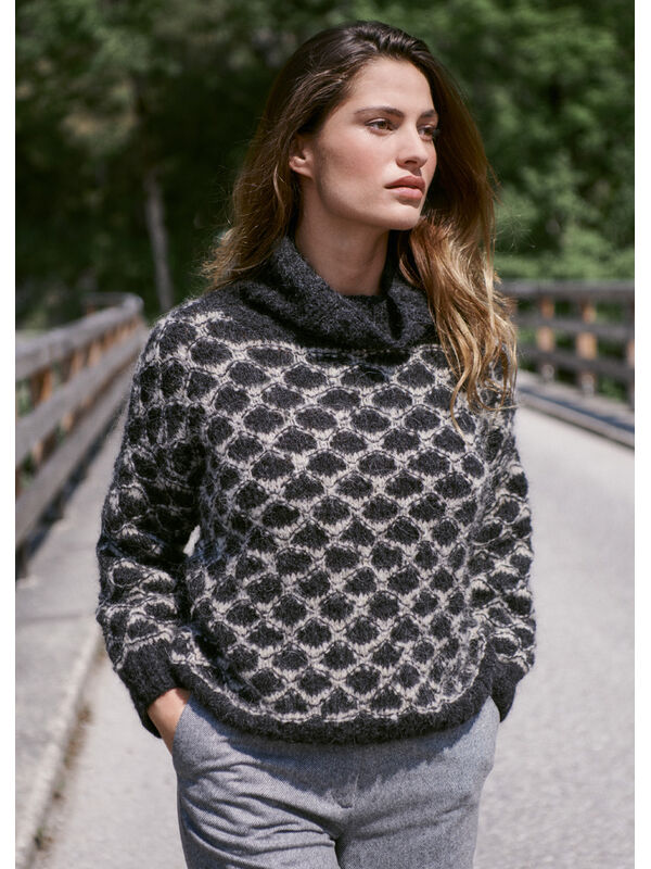 Lana Grossa PULLOVER Natural Alpaca Lungo - Strikkeoppskrift (SE)