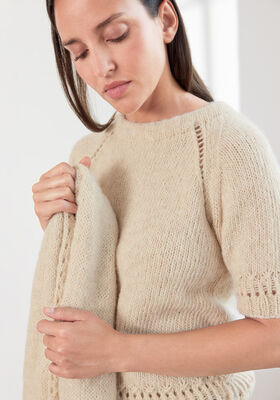 PULLOVER Natural Alpaca Pelo - Strikkeoppskrift (SE) fra Lana Grossa