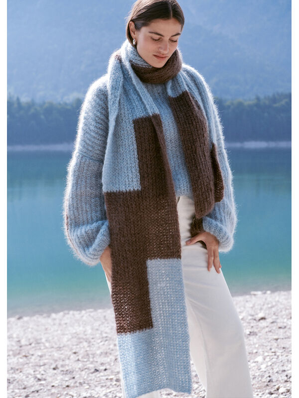 Lana Grossa SKJERF Mohair Moda - Strikkeoppskrift (DK)