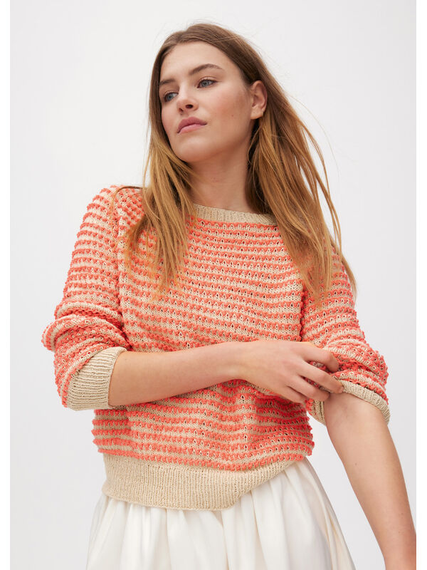 Lana Grossa TOPDOWN PULLOVER Promessa & Landlust Sommerseide - Strikkeoppskrift (SE)