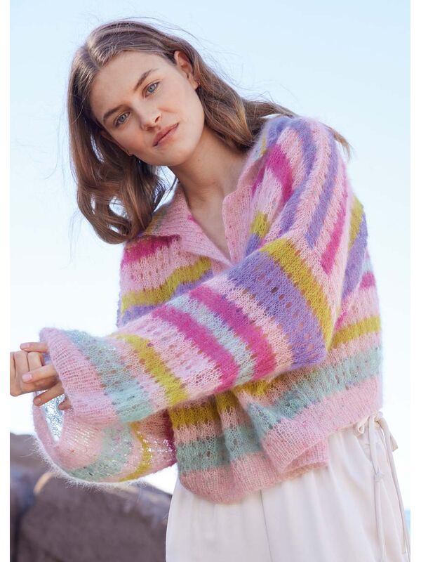 Lana Grossa PULLOVER Natural Superkid Tweed - Strikkeoppskrift (NO)