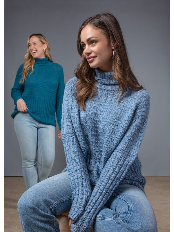 FILATI Studio TOPDOWN  PULLOVER Merino Uno - Strikkeoppskrift (NO)