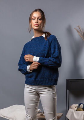 TOPDOWN PULLOVER Landlust Soft Tweed 180 - Strikkeoppskrift (NO) fra FILATI Studio