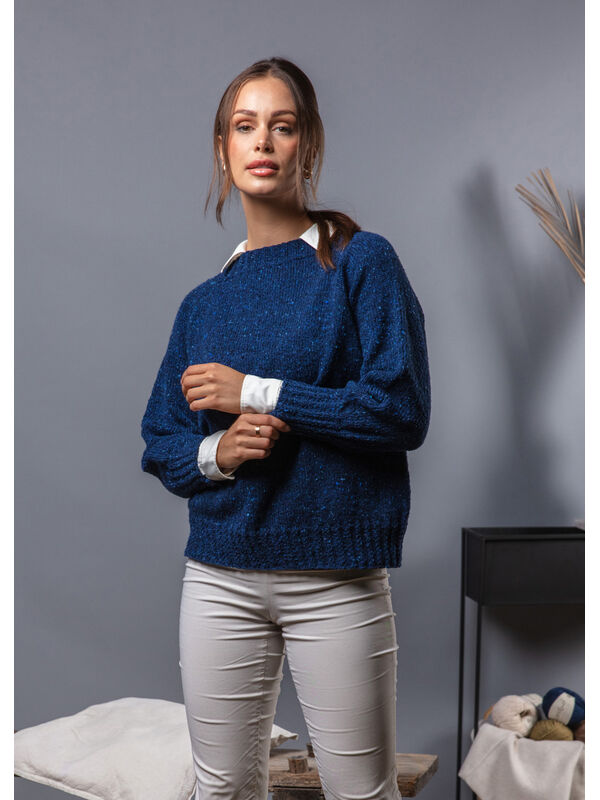 FILATI Studio TOPDOWN PULLOVER Landlust Soft Tweed 180 - Strikkeoppskrift (NO)