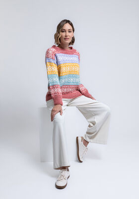 GENSER MED MØNSTERSTRIPER Natural Alpaca Pelo fra FILATI Studio