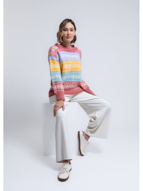 FILATI Studio GENSER MED MØNSTERSTRIPER Natural Alpaca Pelo