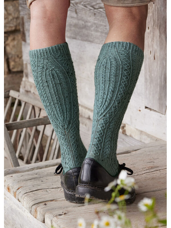 Lana Grossa KNESTRØMPER Meilenweit 100g Tweed Strikkeoppskrift (SE)
