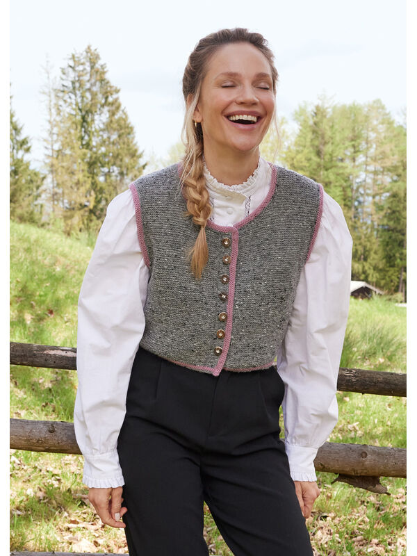 Lana Grossa VEST Landlust Soft Tweed 180 & Alpina - Strikkeoppskrift (SE)