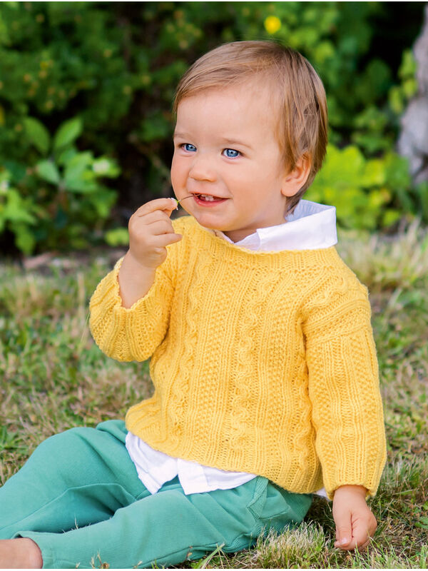 Lana Grossa PULLOVER Soft Cotton - Strikkeoppskrift (DK)
