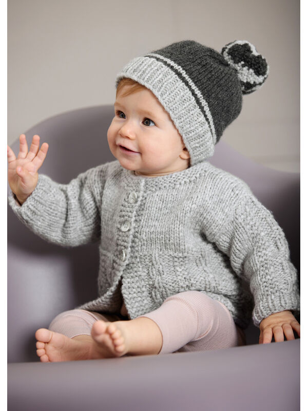 Lana Grossa JAKKE Cool Merino Big - Strikkeoppskrift (DK)