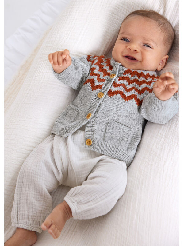 Lana Grossa JAKKE Cool Wool Baby - Strikkeoppskrift (DK)