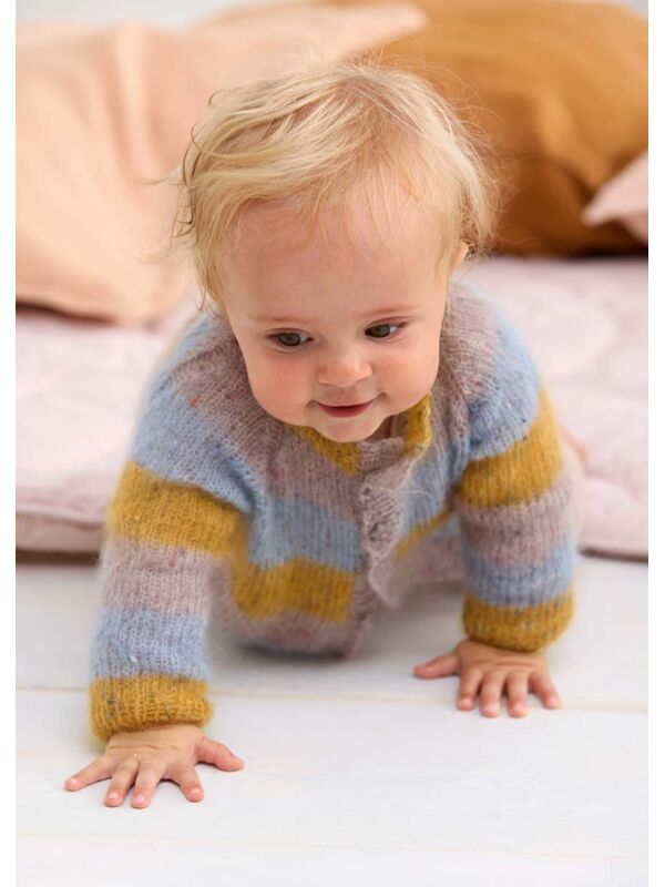 Lana Grossa JAKKE Natural Superkid Tweed - Strikkeoppskrift (DK)