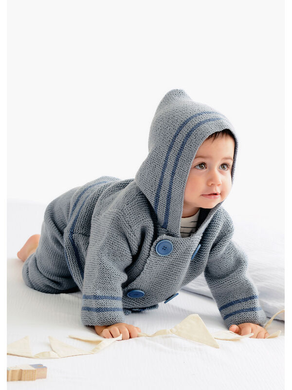 Lana Grossa JAKKE Cool Wool Baby - Strikkeoppskrift (DK)
