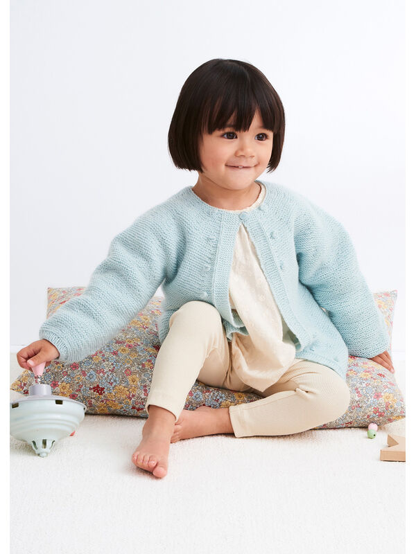 Lana Grossa JAKKE Cool Wool Baby - Strikkeoppskrift (DK)