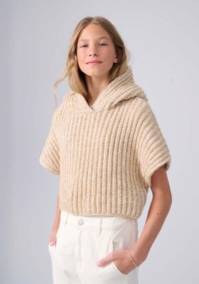 HOODIE-SLIPOVER Twinny - Strikkeoppskrift (SE) fra Lana Grossa