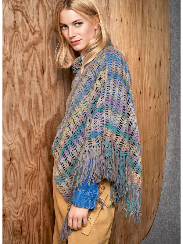 Lana Grossa HÄKELPONCHO MIT FRANSEN Cashmere 16 Fine Degradé - German Edition
