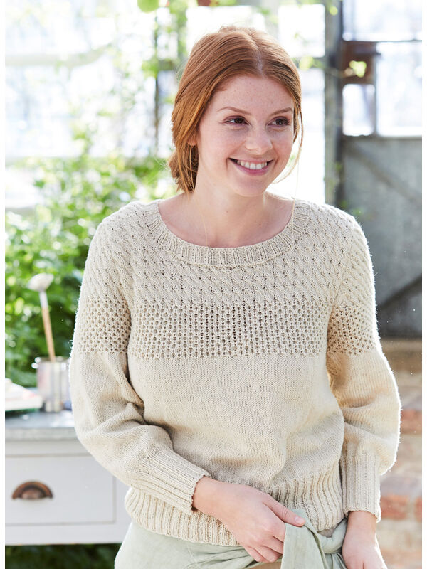 Lana Grossa MØNSTERMIX-PULLOVER Landlust Sommerseide - Strikkeoppskrift (NO)