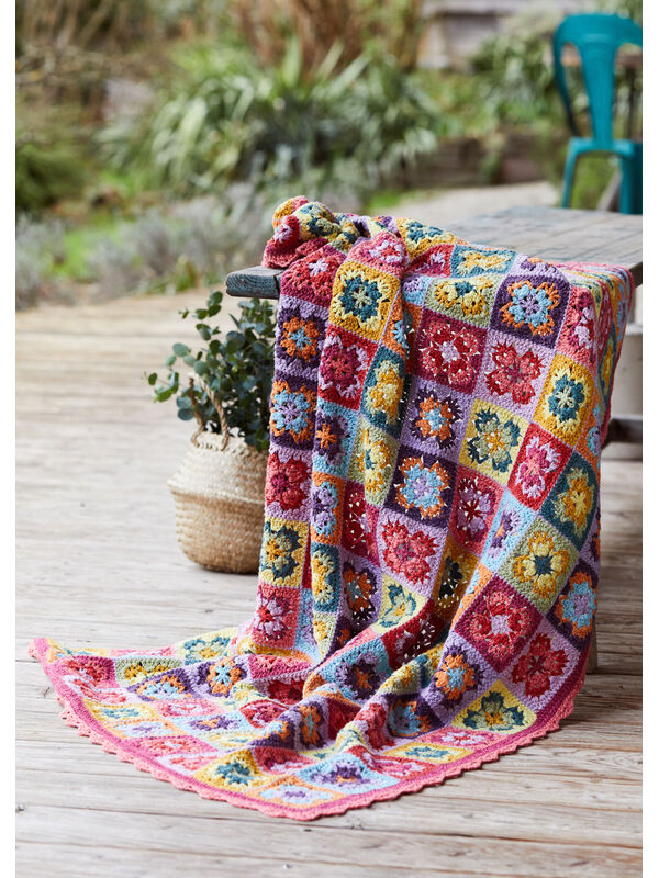 Lana Grossa GRANNY-PLAID Landlust Sommerseide - Strikkeoppskrift (NO)