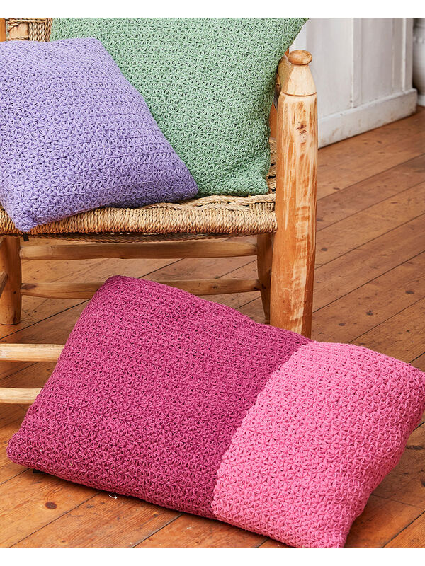 Lana Grossa PUTETREKK I FARGE PINK Landlust Sommerseide - Hekleopskrift (SE)