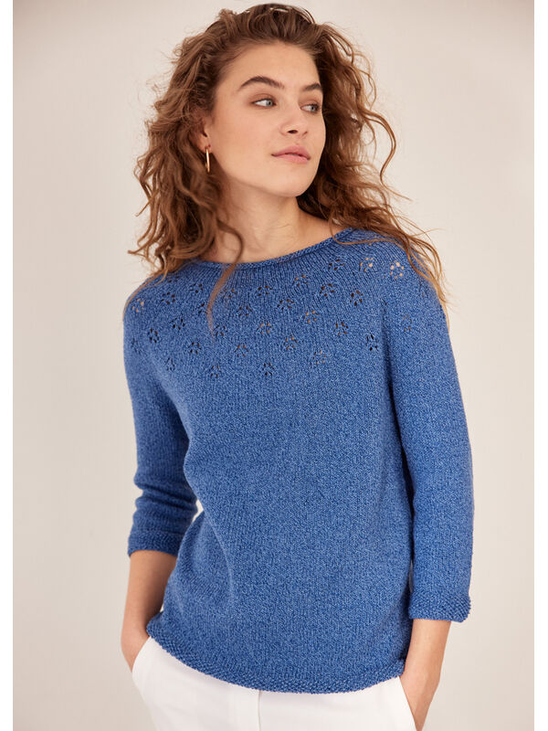 Lana Grossa PULLOVER Landlust Sommerseide - Strikkeoppskrift (NO)