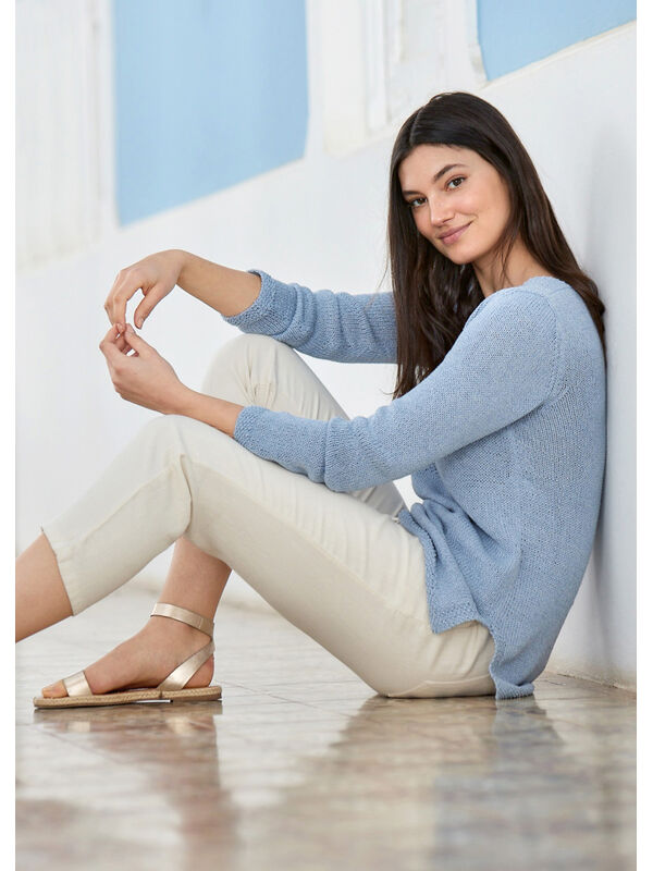 Lana Grossa PULLOVER Landlust Sommerseide - Strikkeoppskrift (DK)