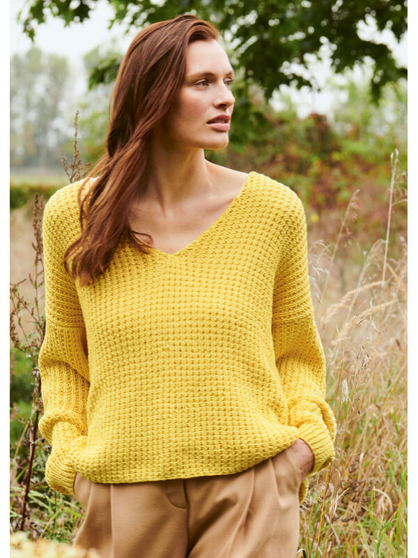 Lana Grossa V-HALS PULLOVER Organico - Strikkeoppskrift (DK)